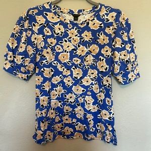 Blue floral ann Taylor shirt